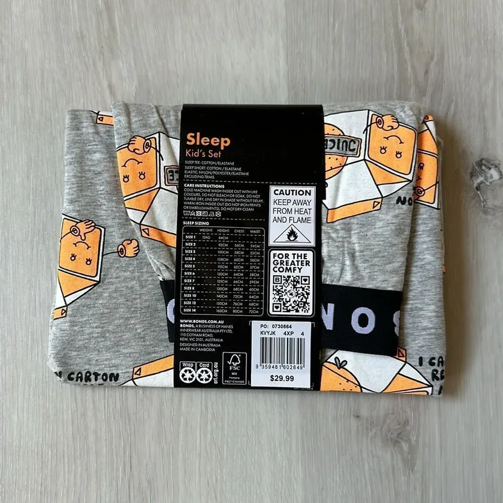 Bonds Kids Tee‎ Sleep Set Size 4 Nwt